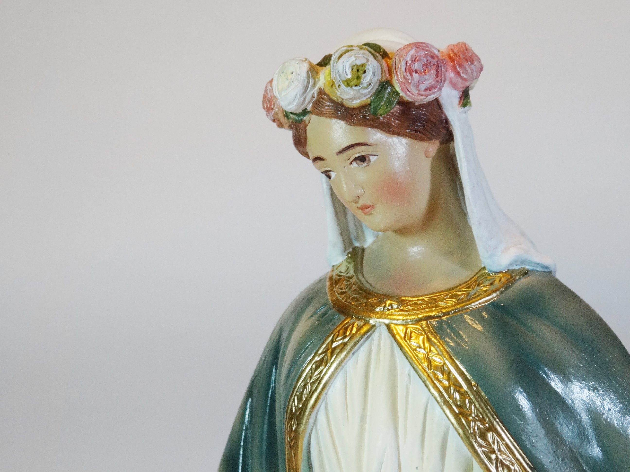 IMAGEN DE LA VIRGEN MEDALLA MILAGROSA CON FLORCITAS