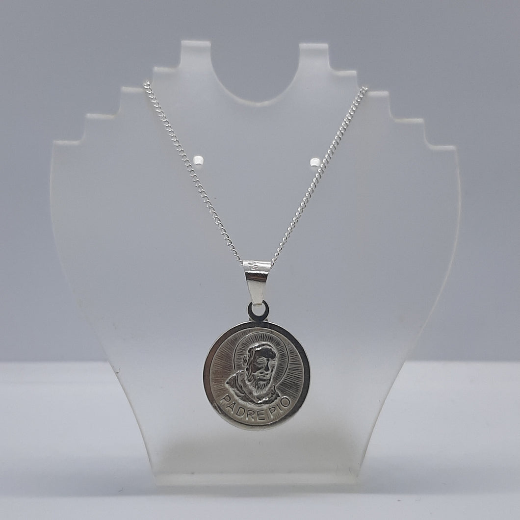 MEDALLA DE PLATA DEL PADRE PIO