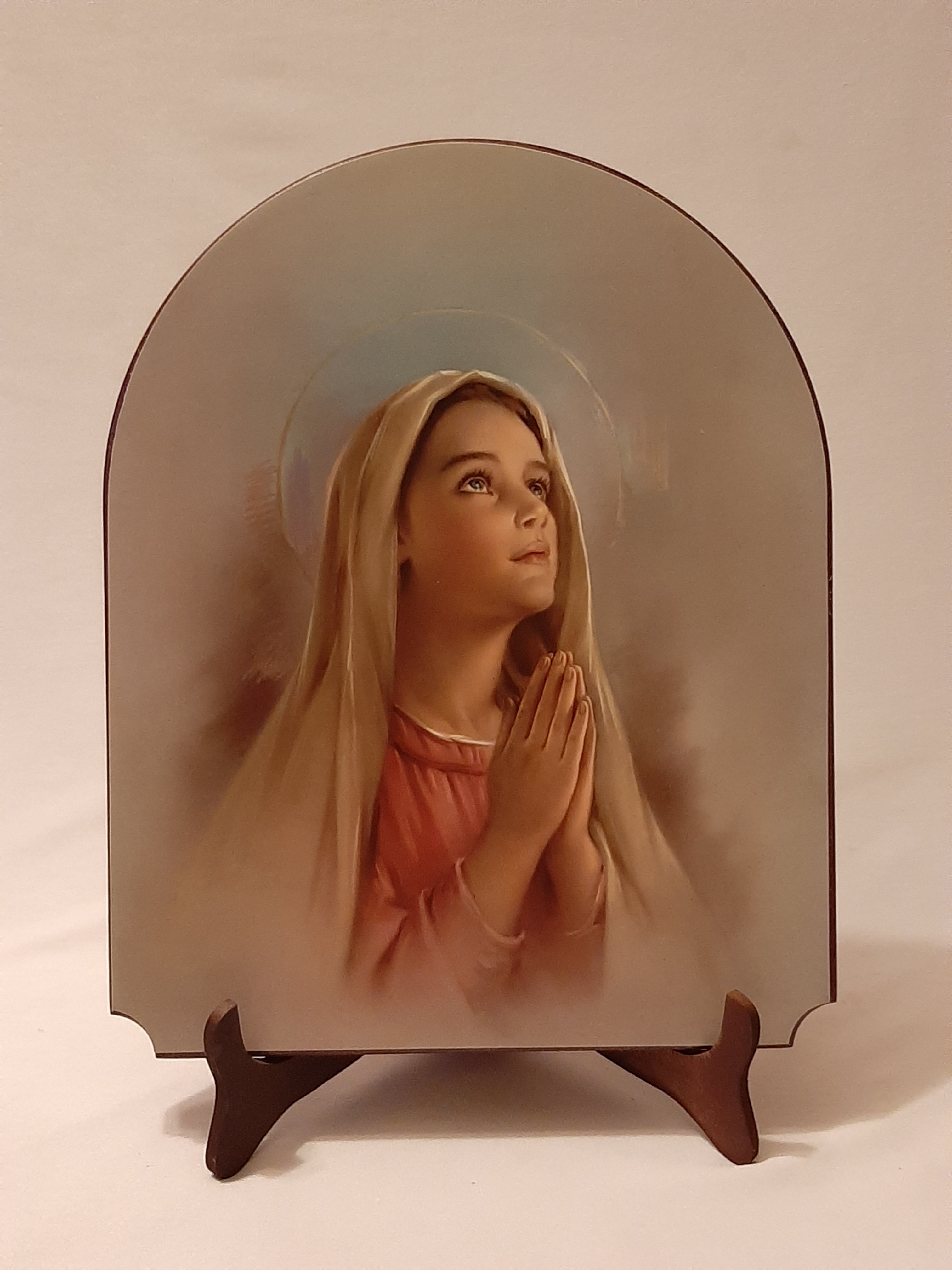 CUADRO  CON IMAGEN ITALIANA  DE LA VIRGEN  MARIA ADOLESCENTE