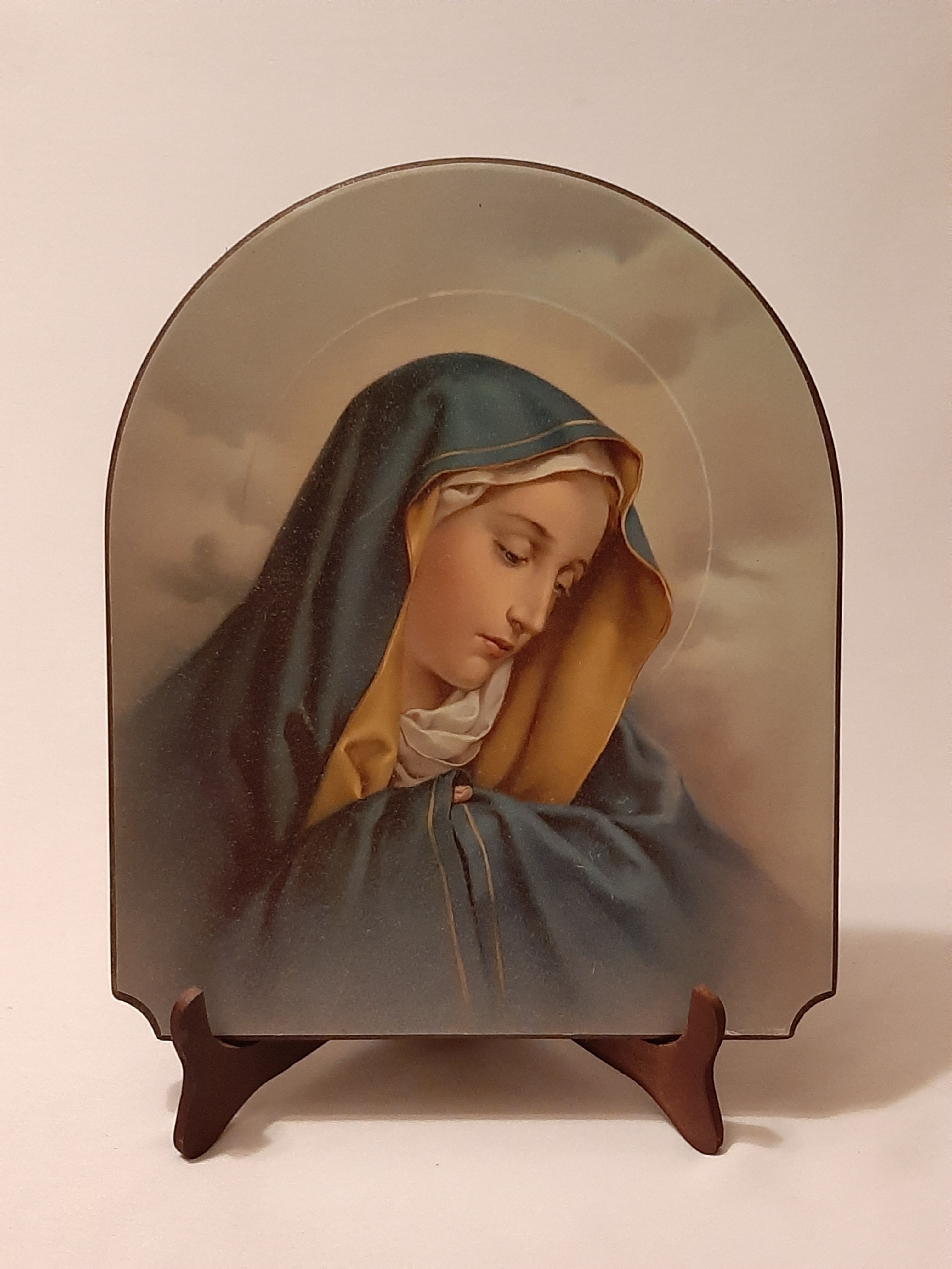 CUADRO CON IMAGEN ITALIANA  DE LA VIRGEN DOLOROSA