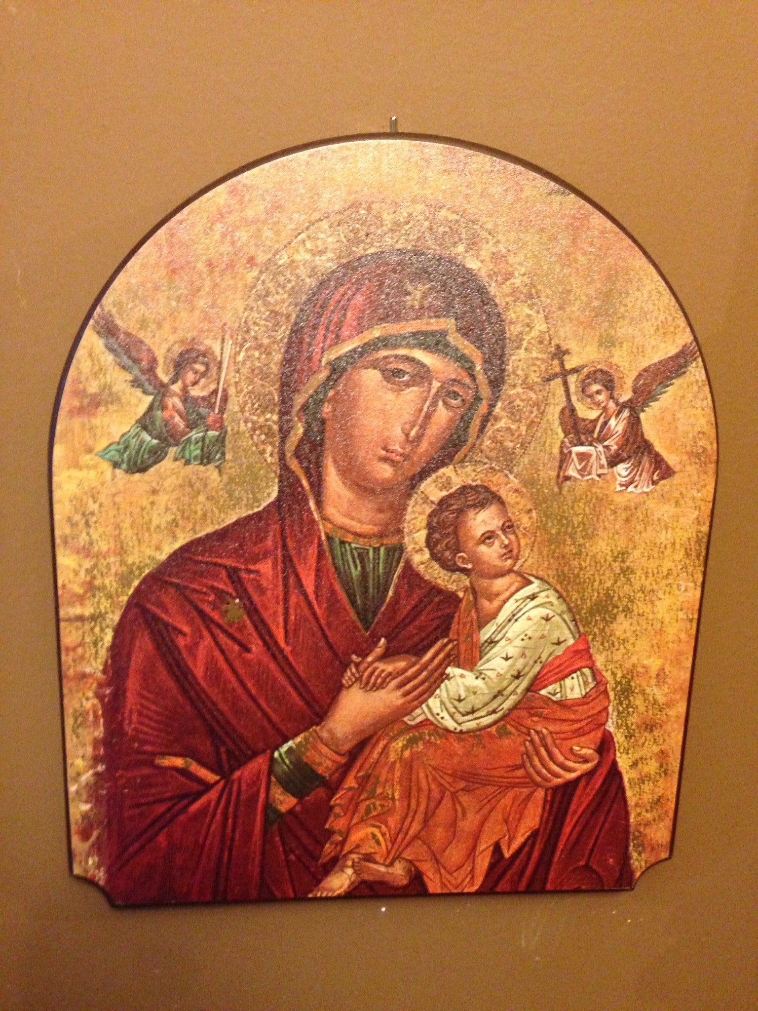 CUADRO CON IMAGEN ITALIANA  DE LA VIRGEN DEL PERPETUO SOCORRO
