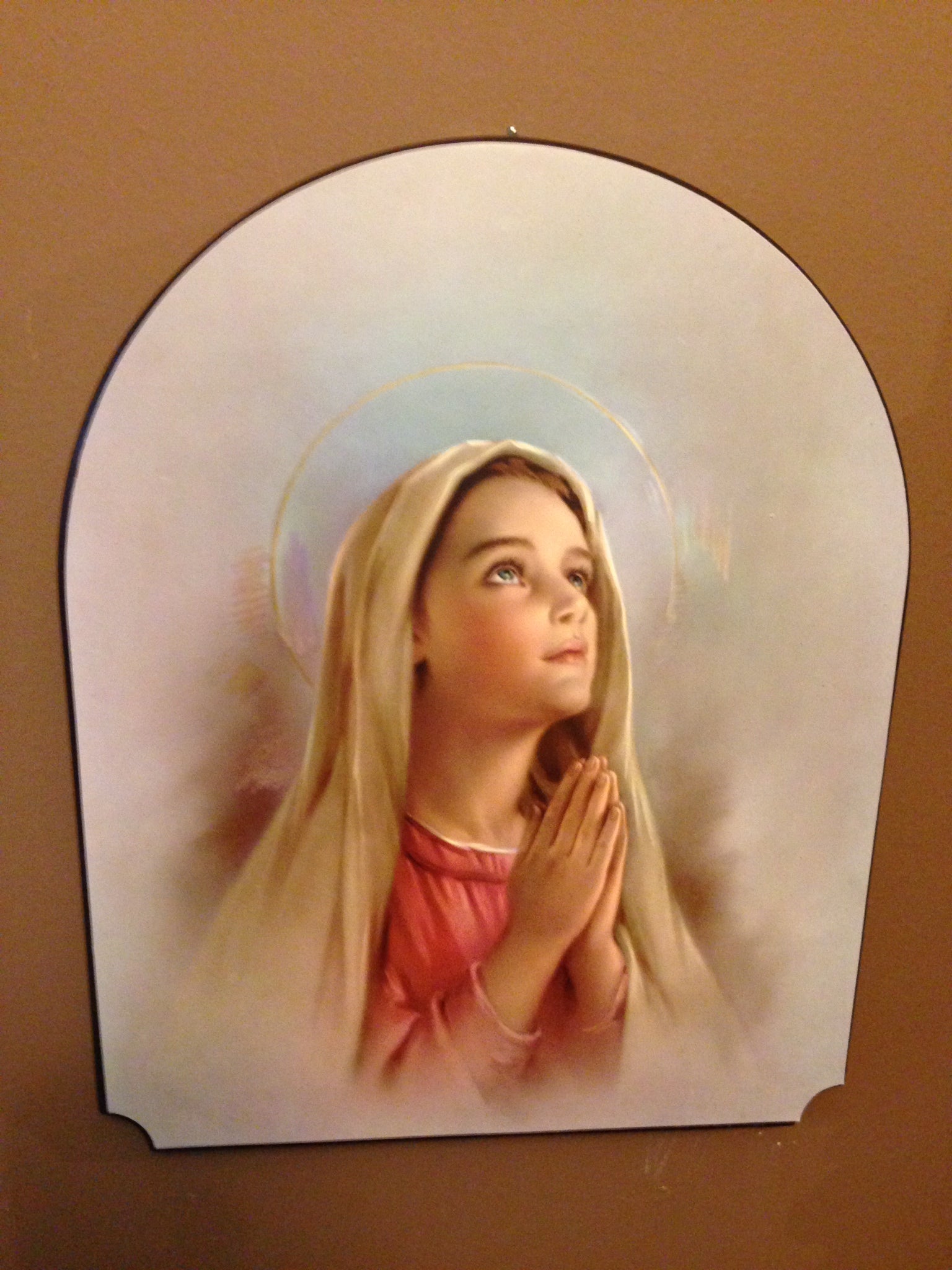 CUADRO  CON IMAGEN ITALIANA  DE LA VIRGEN  MARIA ADOLESCENTE