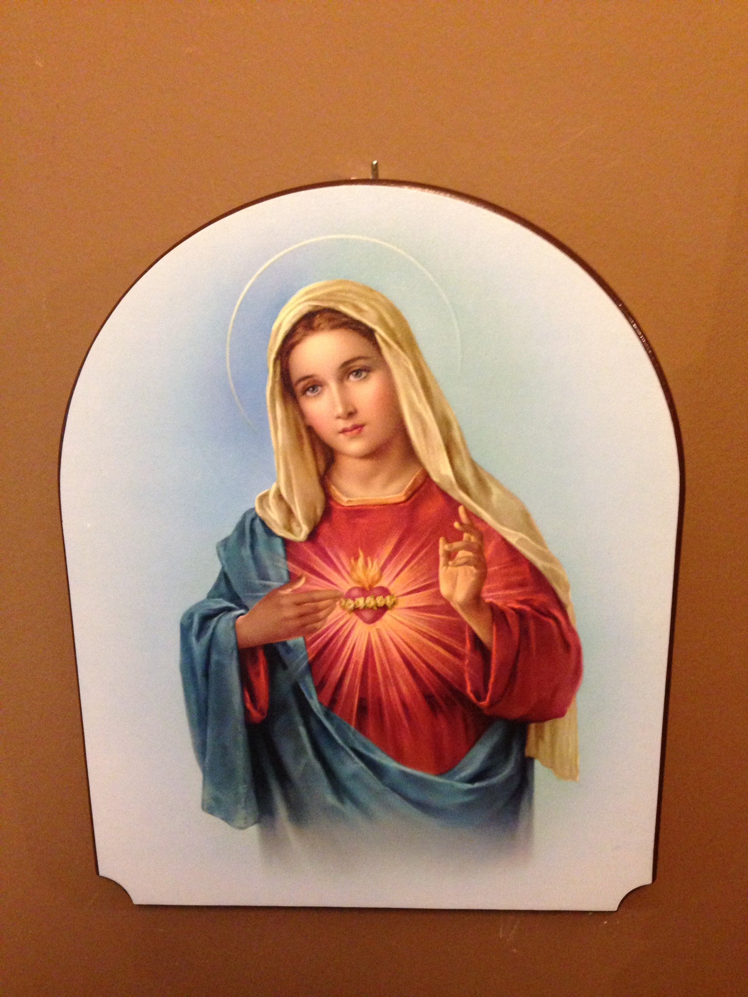 CUADRO CON IMAGEN ITALIANA DE LA VIRGEN DEL SAGRADO CORAZON